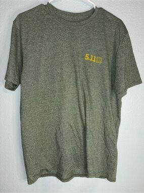 5.11 Tactical Olive Green Short Sleeve Tee with Yellow Logo